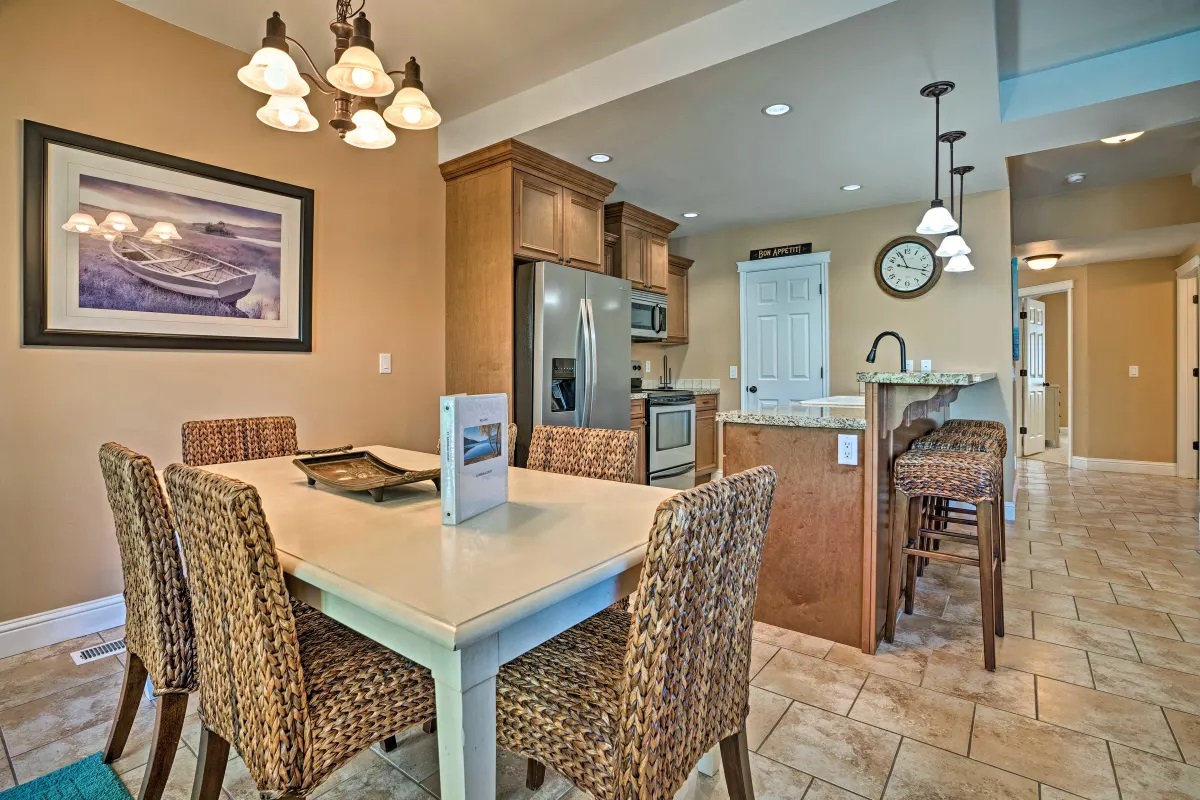 Dining room and kitchen