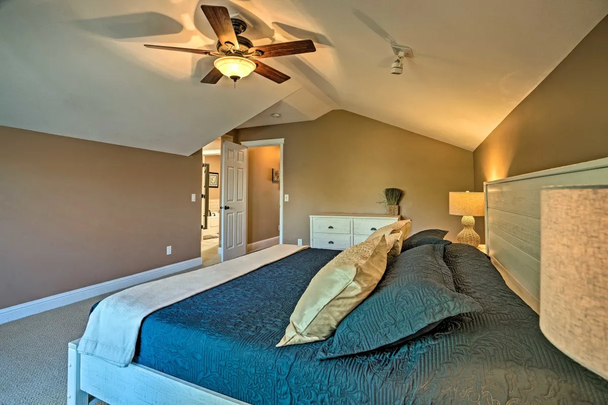 Primary bedroom toward the balcony