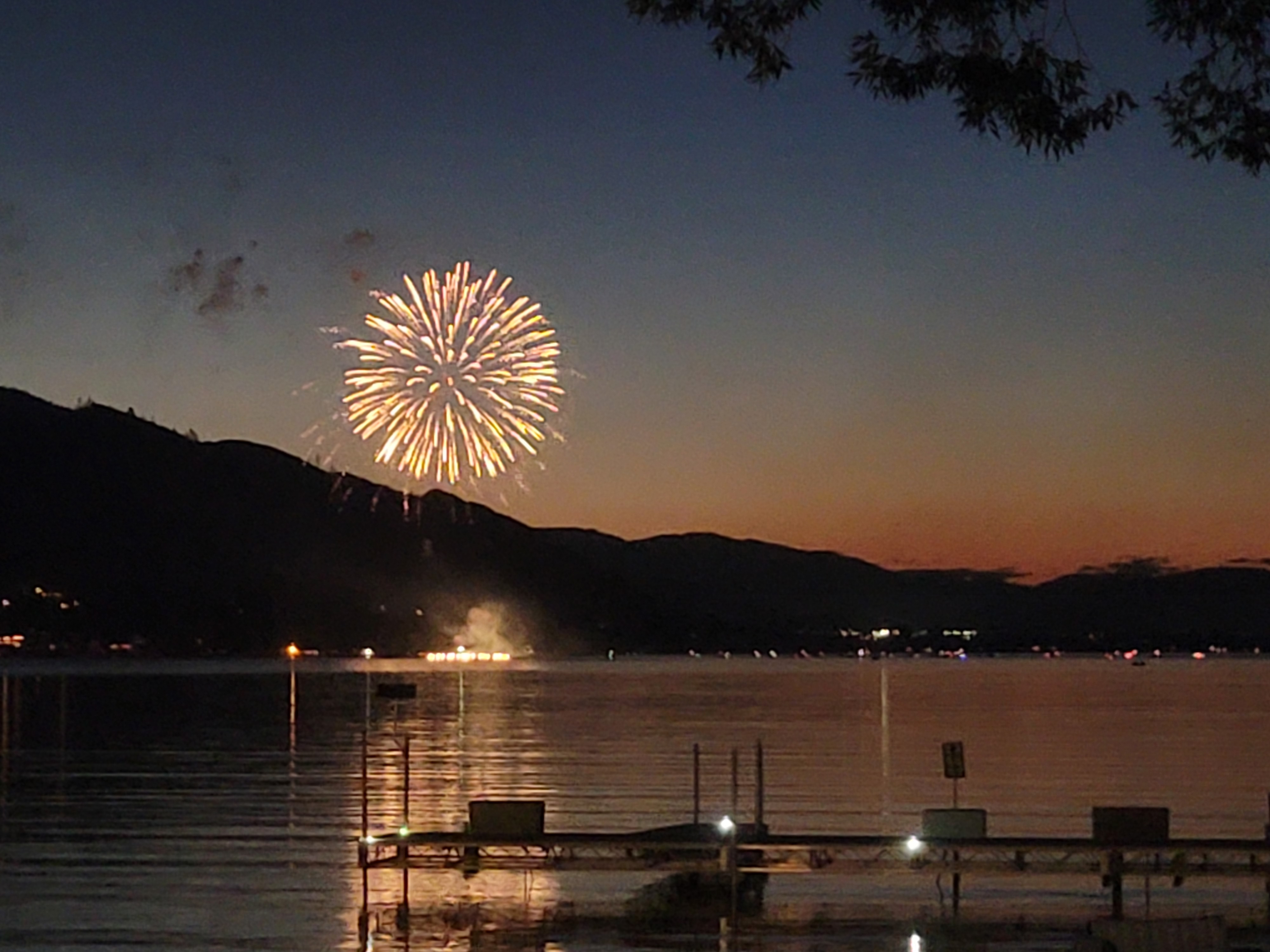 Fireworks over the lake